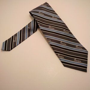 Chick-Fil-A Cumberland team style classic blue, silver, and black 100% silk tie